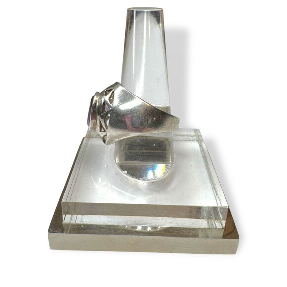 Vintage Sterling Silver Ring Amethyst Size 8.25 - Picture 2 of 8